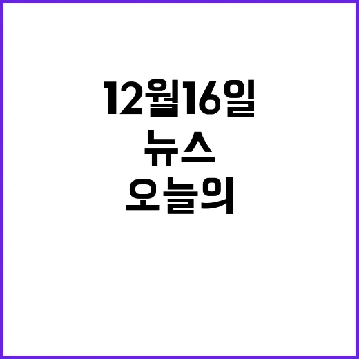 뉴스투나잇 오늘의 놀라운 12월 16일 헤드라인 공개!