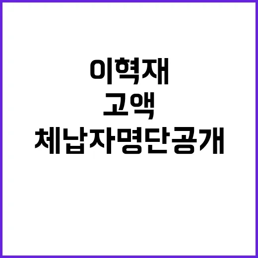 고액체납자 명단 공개 이혁재 김진명 등장!