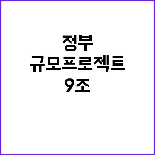 9조 규모 프로젝트 정부의 밀착 지원 비밀 공개!