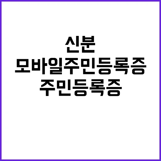 모바일 주민등록증 새로운 신분 증명 시작!