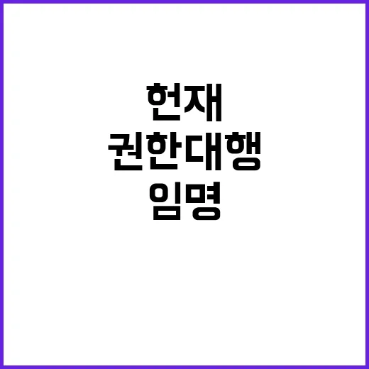 헌재 결정 장관 임명에 권한대행의 혼란!