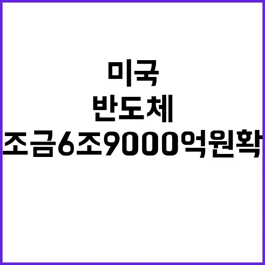 반도체 투자 미국 보조금 6조9000억원 확정!