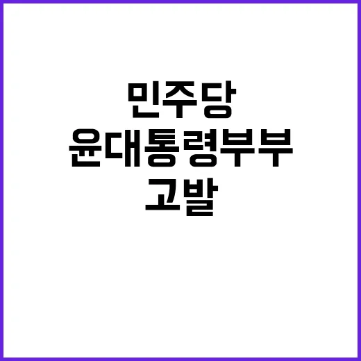 국정개입 의혹 민주당 윤대통령 부부 고발!