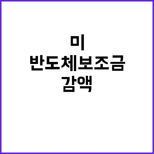 미 반도체 보조금 감액 트럼프 영향 있었나?