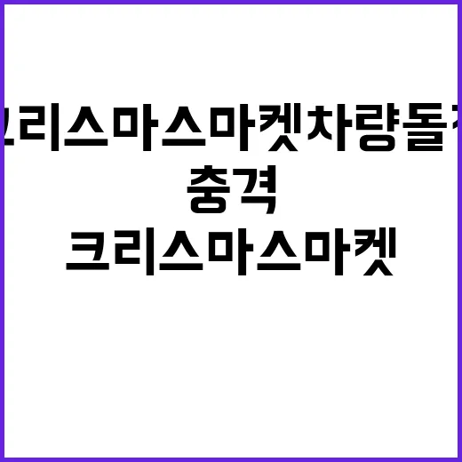 크리스마스마켓 차량 돌진 4명 사망 충격 사건!