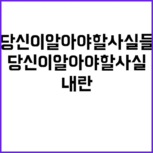 내란 진행 중 지금 당신이 알아야 할 사실들!