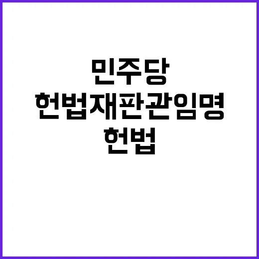 “헌법재판관 임명 민주당의 전략적 결정의 배경”