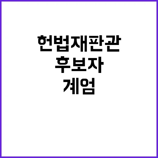 헌법재판관 후보자 계엄 위헌 탄핵 가능성 언급