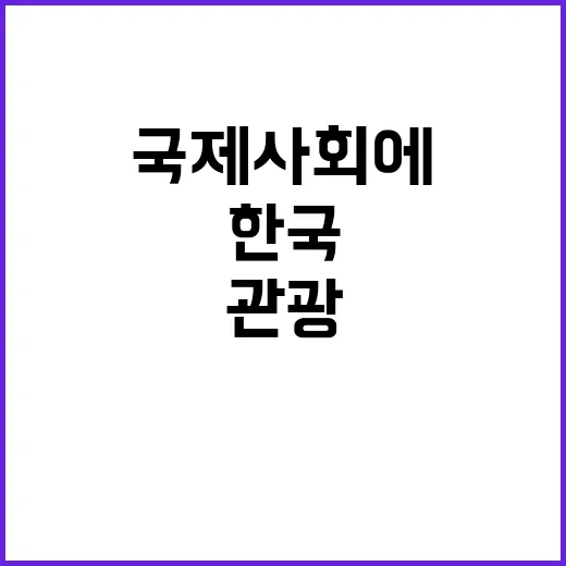 관광 안전성 한국 국제사회에 알리는 시급한 필요!