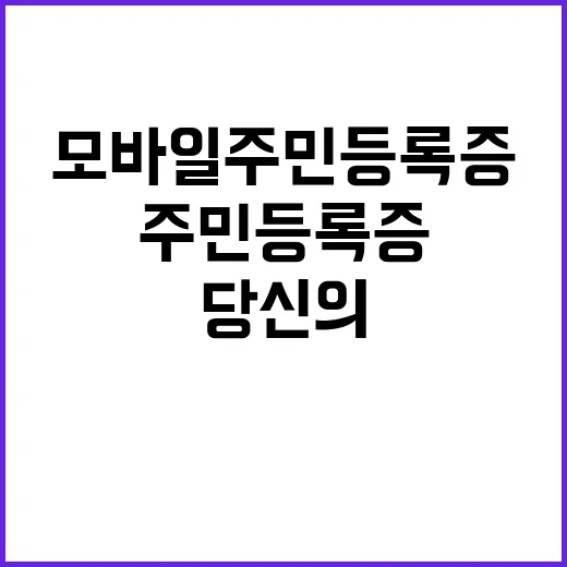 모바일 주민등록증 당신의 생활이 달라진다!