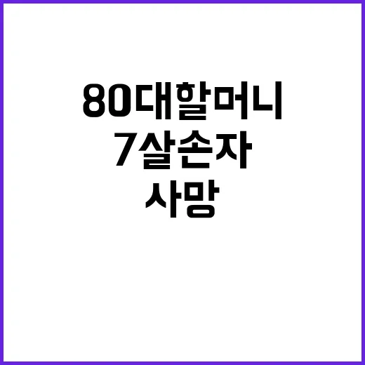 불 80대 할머니와 7살 손자 비극적 사망!