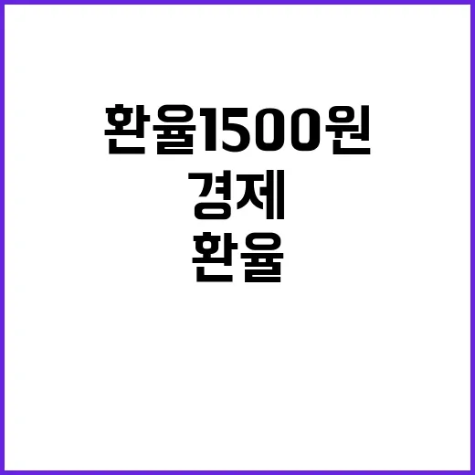 환율 1500원 돌파! 경제 불확실성은 계속된다.