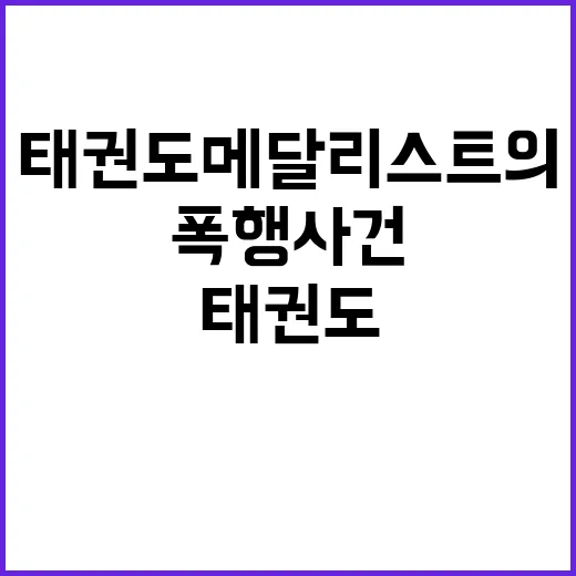 폭행 사건 태권도 메달리스트의 충격 진실 공개!