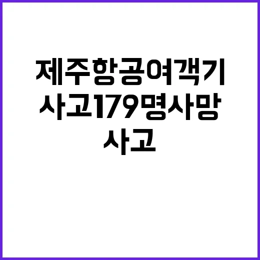 제주항공 여객기 사고 179명 사망의 충격!