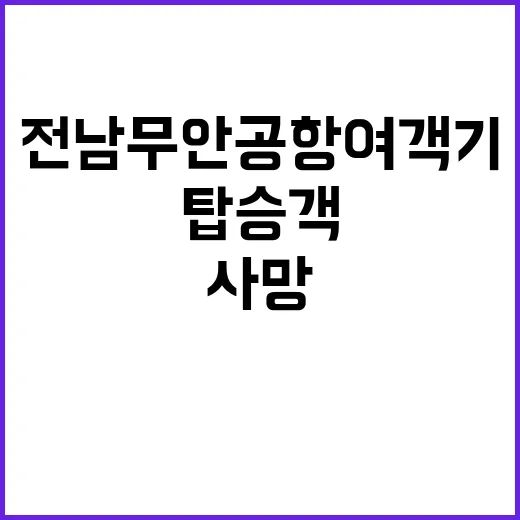 전남 무안공항 여객기 탑승객 120명 사망!