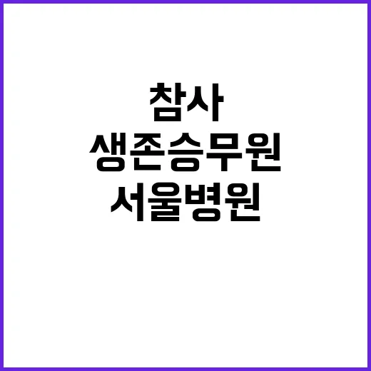 여객기 참사 생존 승무원 서울 병원 이송 소식!