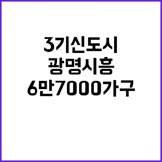 6만7000가구 광명시흥 3기 신도시 비밀 공개!