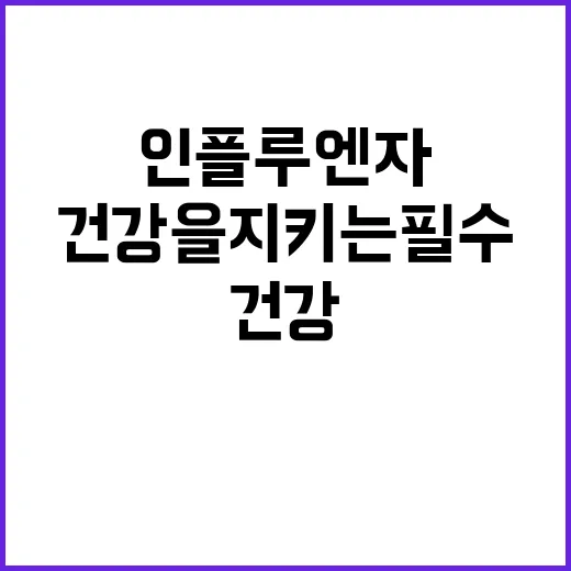 인플루엔자 당신의 건강을 지키는 필수 정보!