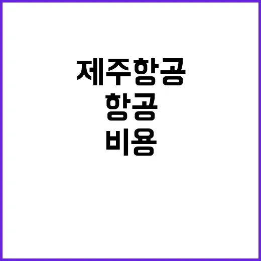 정비사 감축 제주항공 비용 대형사의 절반!