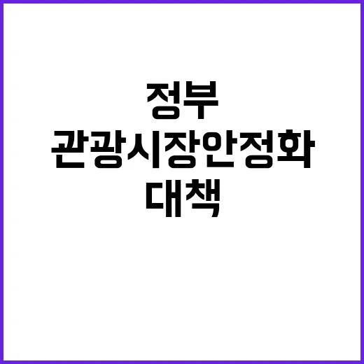 관광시장 안정화 정부의 대책 공개!