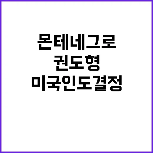 몬테네그로 권도형 신병 미국 인도 결정!