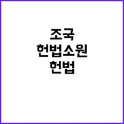 조국 옥중서 헌법소원 제기라는 소식! 궁금증 유발