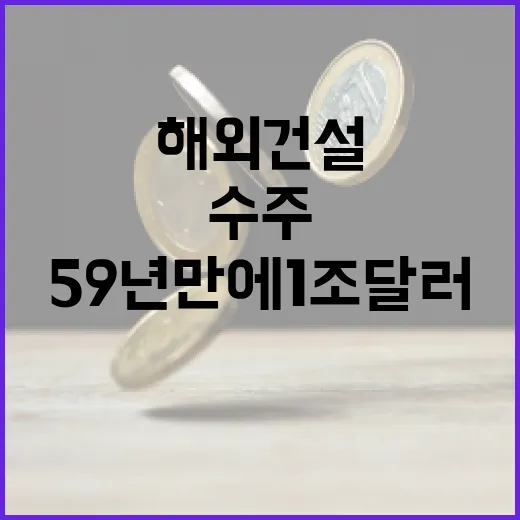 해외건설 수주 59년 만에 1조 달러 돌파!