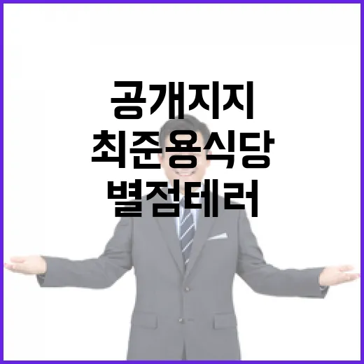 계엄 공개지지 최준용 식당 별점 테러!