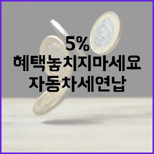 자동차세 연납 5% 할인 혜택 놓치지 마세요!