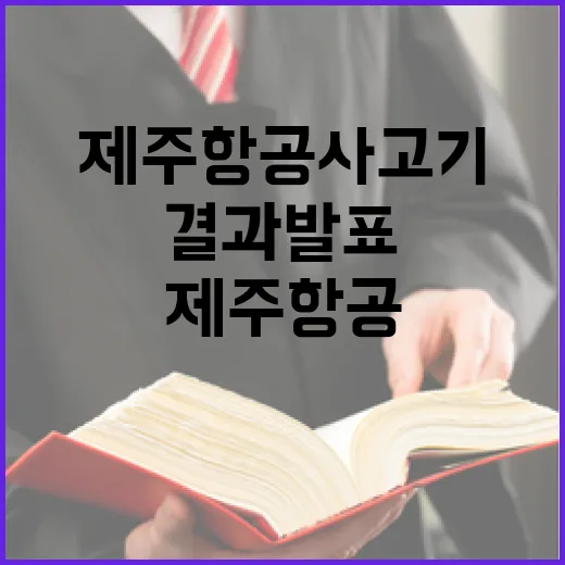 제주항공 사고기 안전점검 결과 발표로 관심 집중!