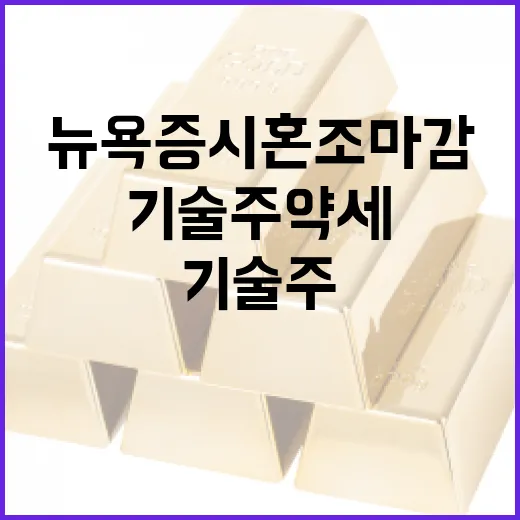 기술주 약세 뉴욕증시 혼조 마감의 비밀!