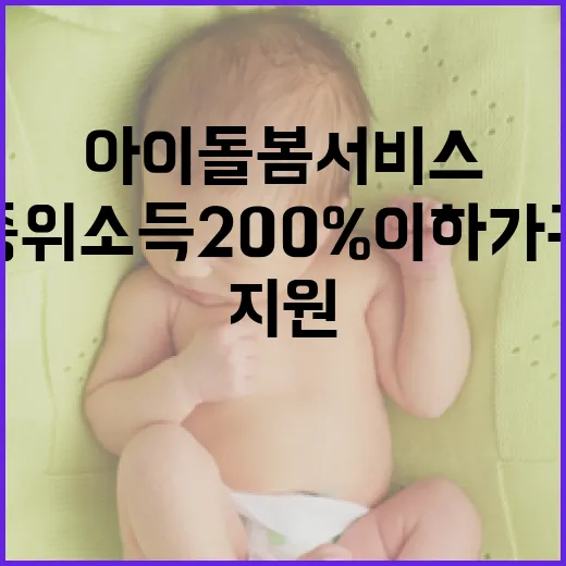 아이돌봄서비스 지원 중위소득 200% 이하 가구!