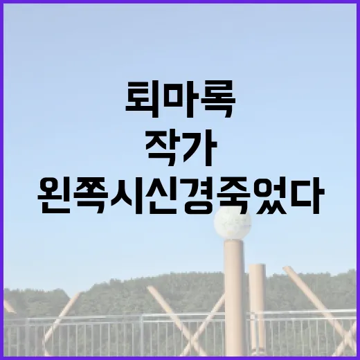 퇴마록 작가 왼쪽 시신경 죽었다 충격 고백!