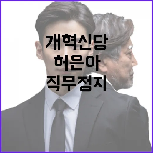 허은아 직무정지 개혁신당의 충격적 결정 공개!