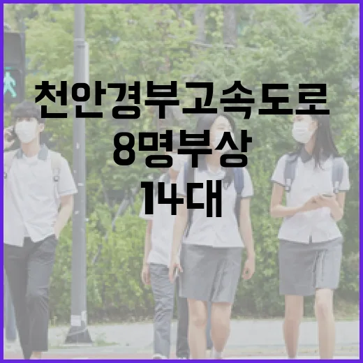 사고 14대 충돌 천안 경부고속도로 8명 부상!