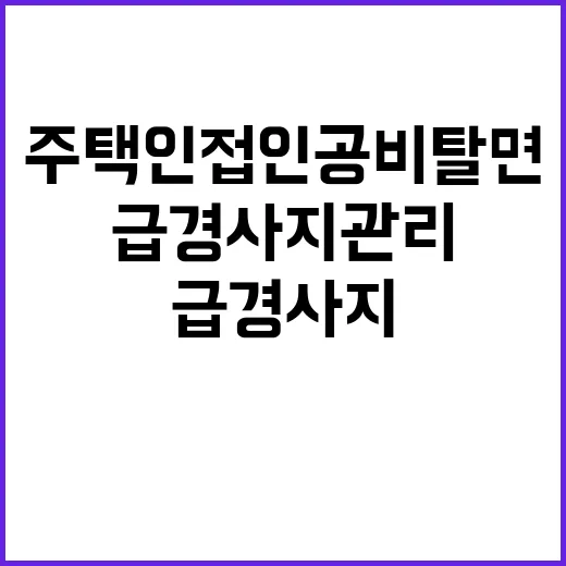 급경사지 관리, 주택 인접 인공비탈면 주의 필요!