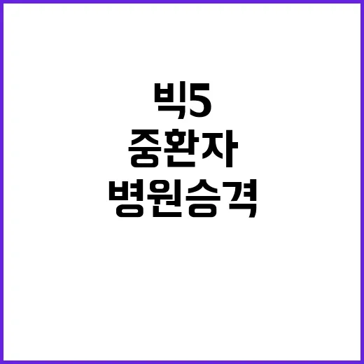 복지부 빅5 중환자 병원 승격, 전혀 검토 안 해!