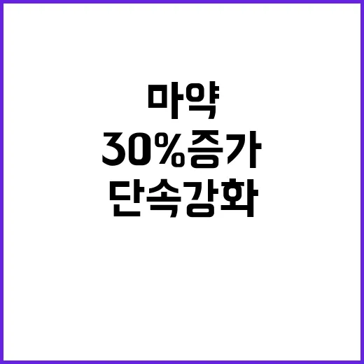 마약 공급범 검거 30% 증가, 단속 강화 예고!