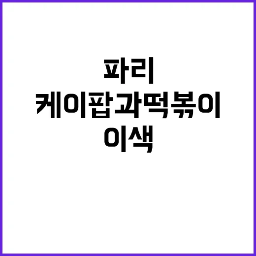 파리, 케이팝과 떡…