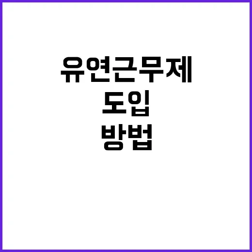 유연근무제, 회사 도입 방법 알아보세요!