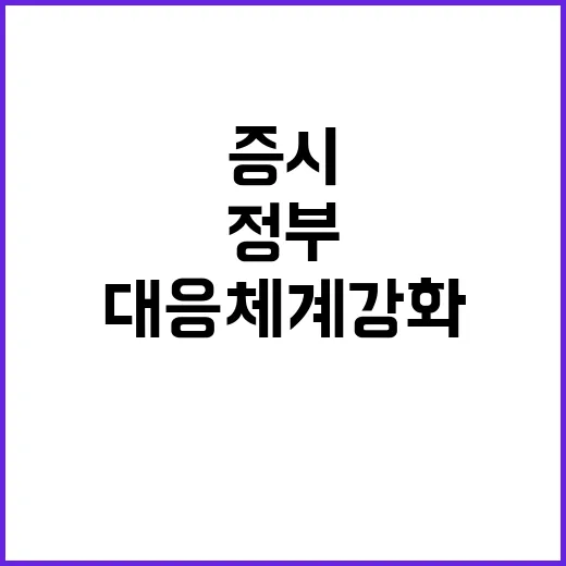 증시, 정부의 이례적 판단 속 대응체계 강화!