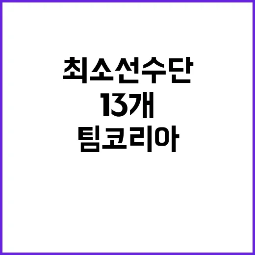 금 13개! 팀코리아 최소 선수단으로 역사 쓰다!