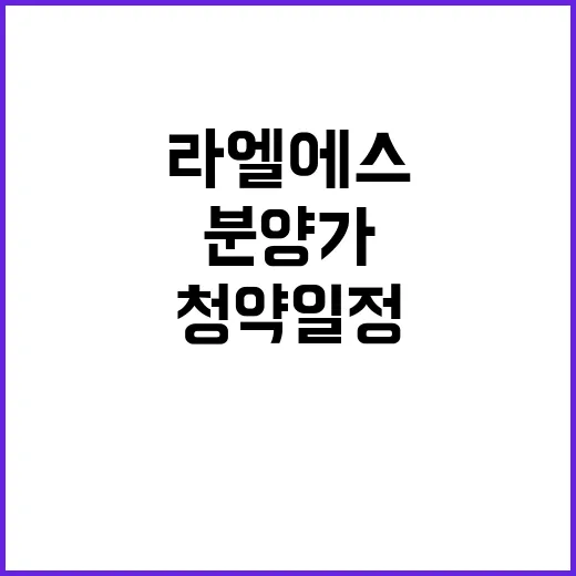 라엘에스 청약 일정과 분양가 조회수 상승 중!