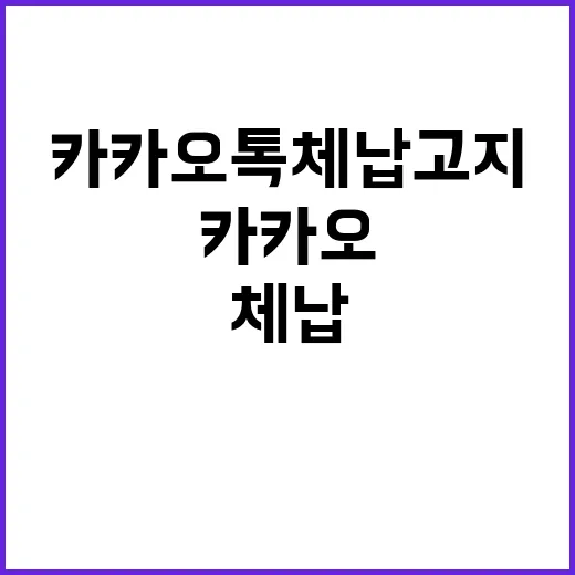 ‘카카오톡 체납고지…