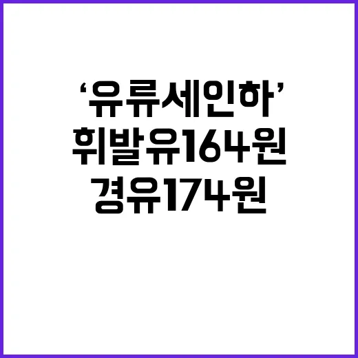 ‘유류세 인하’ 계속…휘발유 164원 경유 174원 절약!