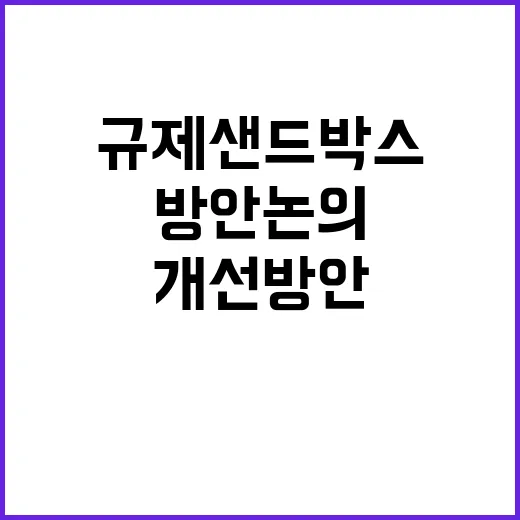 규제샌드박스 개선방안 논의의 속도감 있는 추진!