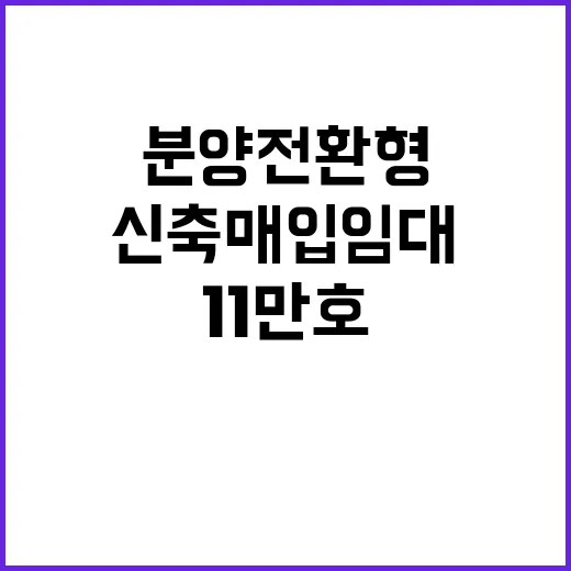 11만호 신축매입임대 분양전환형 공급된다!