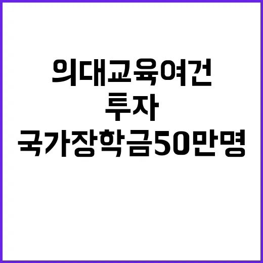 의대 교육여건 투자 국가장학금 50만 명 확대!