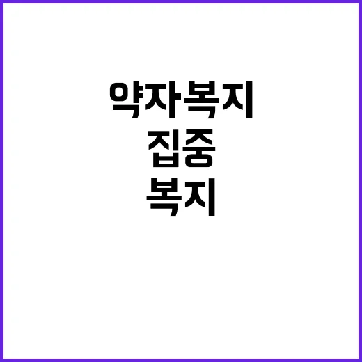 약자복지 예산 집중 사회적 취약계층 투자 확대!