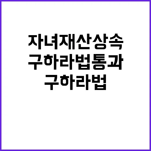 구하라법 통과 자녀…